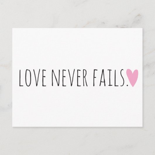 Liebe Versage nie mit Herz Postkarte (Vorderseite)