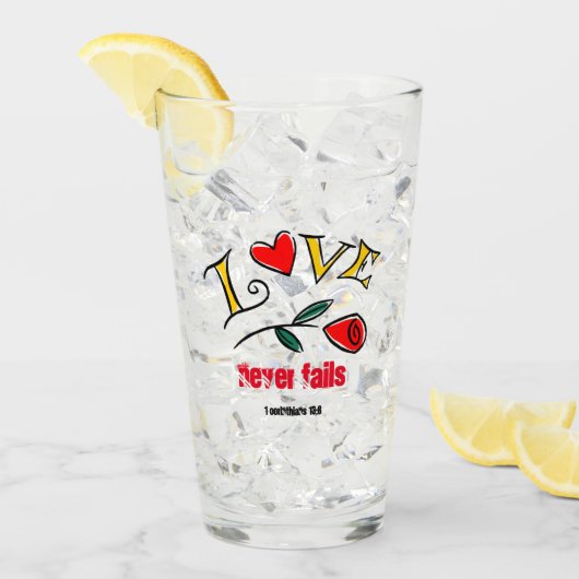 Liebe versage nie mit Namen oder Initialen anpasse Glas (Vorderseite Ice)