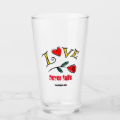 Liebe versage nie mit Namen oder Initialen anpasse Glas (Vorderseite)