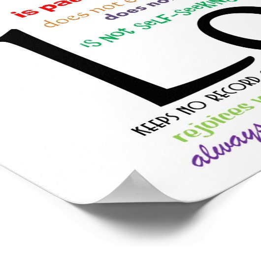 Liebe Versage nie Poster (Non Couple) 14 x 11 (Ecke)