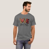 Liebe Versage nie Rainbow Leopard Christlich Valen T-Shirt (Vorne ganz)