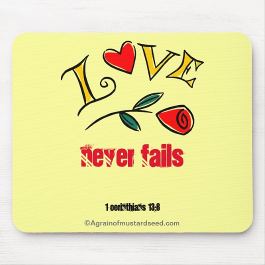 LIEBE versage nie ROSE Mousepad (Vorne)