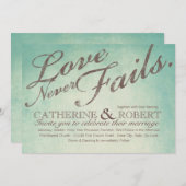 Liebe Versage nie rustikale Hochzeit Einladung (Vorne/Hinten)