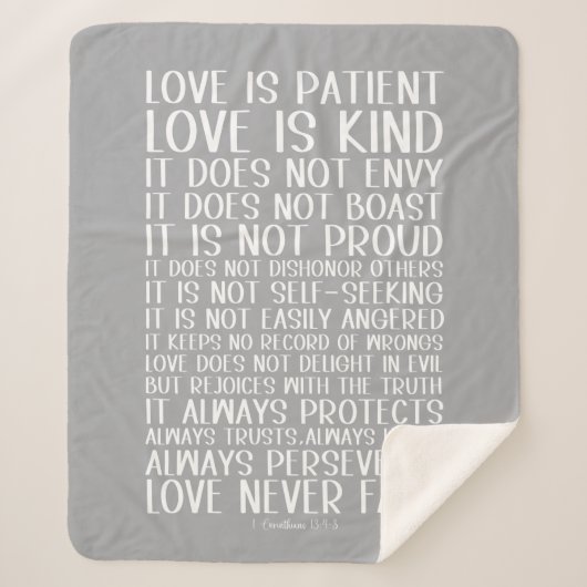 Liebe Versage nie Sherpa Blanket Sherpadecke (Vorderseite)