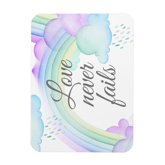 Liebe Versage nie Wasserfarbenwald Magnet (Vertikal)