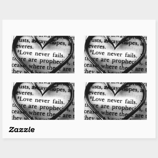 Liebe Versage niemals Aufkleber (Blatt)