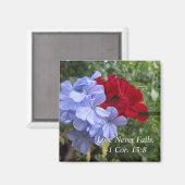 Liebe Versage niemals Blume Magnet (Vorderseite/Rückseite)