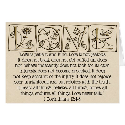 Liebe Versage niemals ~ Scripture~Gold (Vorderseite (Horizontal))