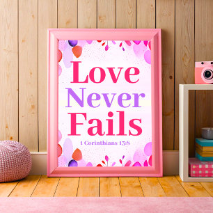 Liebe versagt nie Boho Christliche Teenager Mädche Poster