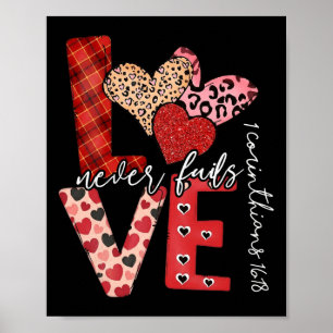 Liebe versagt nie, Christliche Frauen Valentinstag Poster
