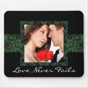 Liebe versagt nie - Hochzeitsfoto-Mauspad Mousepad