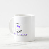 Liebe versagt nie JW Tasse (Vorderseite Links)