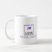 Liebe versagt nie JW Tasse (Links)