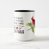 Liebe versagt nie Kardinal 15 Unze. Tasse (Zentrum)