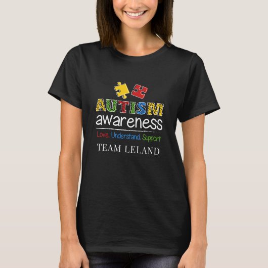 Liebe versteht den T - Shirt "Unterstützung Autism (Vorderseite)