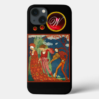 LIEBE, VERSUCH UND TOD ROTES GEM STEINMONOGRAM iPhone 13 HÜLLE