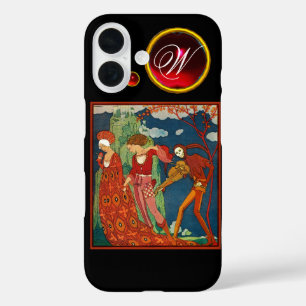 LIEBE, VERSUCH UND TOD ROTES GEM STEINMONOGRAM iPhone 16 HÜLLE