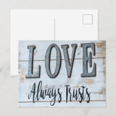 Liebe vertraut immer rustikalem Metall Postkarte (Vorne/Hinten)