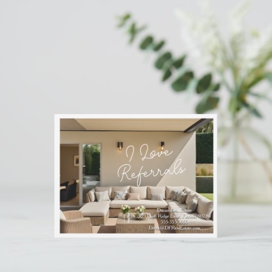 Liebe Verweisung Real Anwesen Marketing verkaufen Postkarte (Stehend Vorderseite)