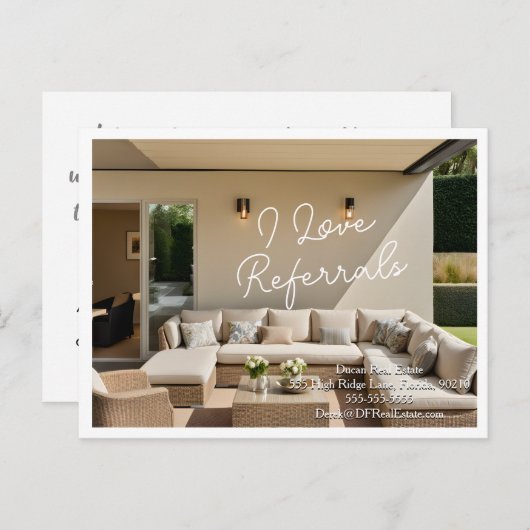 Liebe Verweisung Real Anwesen Marketing verkaufen Postkarte (Vorne/Hinten)