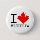 Liebe Victoria, British Columbia Canada Maple Leaf Button (Vorderseite)