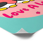 Liebe viel Kawaii niedliche Pinguine mit rotem Her Poster (Ecke)