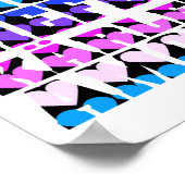 Liebe Viele Sprachen hören Rosa Lila Blau Poster (Ecke)