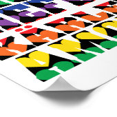 Liebe Viele Sprachen Rainbow Hearts Poster (Ecke)