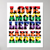 Liebe Viele Sprachen Rainbow Hearts Poster (Vorne)