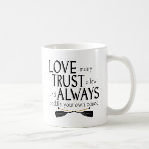 Liebe viele, vertrauen einigen kaffeetasse
