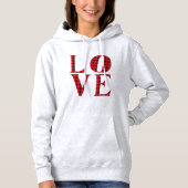 LIEBE vier Buchstaben rustikale rote Büffel karier Hoodie (Vorderseite)