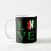 Liebe Vierblättriges Kleeblatt Irish Flag St. Patr Kaffeetasse (Links)