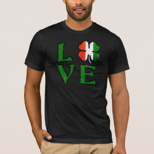 Liebe Vierblättriges Kleeblatt Irish Flag St. Patr T-Shirt