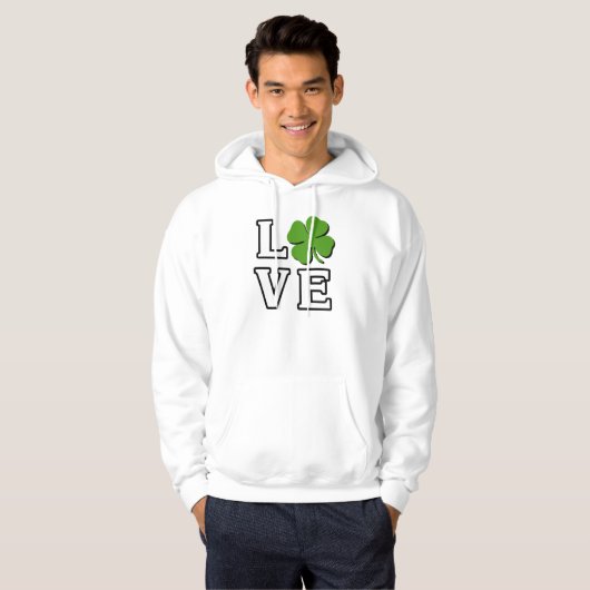 Liebe Vierblättriges Kleeblatt Patrick's Day Hoodie (Vorne ganz)