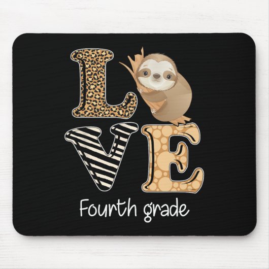 Liebe Vierte Klasse Faultier 4. Klasse Lehrer Ck Z Mousepad (Vorne)
