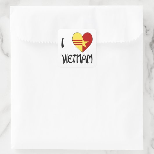 Liebe Vietnam Einheit Quadratischer Aufkleber (Tasche)