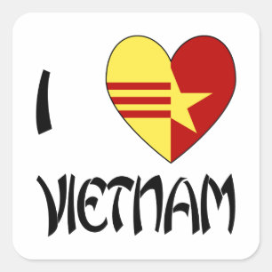 Liebe Vietnamesische Einheit Quadratischer Aufkleber