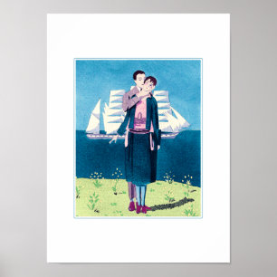 Liebe. Vintag Art Deco Print Poster