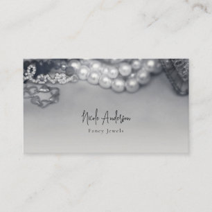 Liebe Vintag Glam Black & White Perls Elegante Visitenkarte