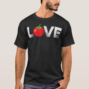 Liebe Vintag Tomate Vegan Vegetarische Pflanze auf T-Shirt