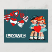 Liebe. Vintage Kinder Valentinstag Postkarten (Vorderseite)