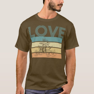 Liebe Vintage Retro Quad-Bike-Fahrer 759 T-Shirt