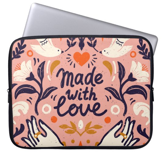 Liebe: Vintage rosa Komposition. Laptopschutzhülle (Vorderseite)