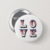 Liebe - Vintage-Zirkus-Karneval-Stil Button (Vorne & Hinten)