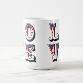 Liebe - Vintage Zirkus Karneval Stil Kaffeetasse (Mittel)