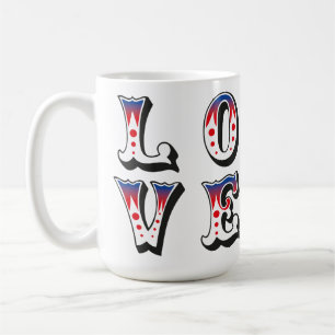 Liebe - Vintage Zirkus Karneval Stil Kaffeetasse