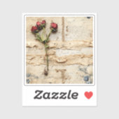 Liebe Vintager Dokumente mit Blume (2) Aufkleber (Blatt)