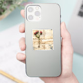 Liebe Vintager Dokumente mit Blume (2) Aufkleber (Telefon)