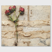 Liebe Vintager Dokumente mit Blume (2) Geschenkpapier (Flach)