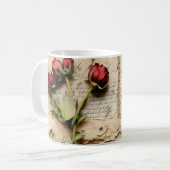 Liebe Vintager Dokumente mit Blume (2) Kaffeetasse (Vorderseite Links)